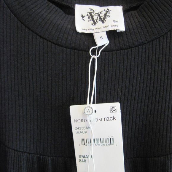 W5 Concepts Drama 3/4 Sleeve Top, Black Small - Picture 4 of 4